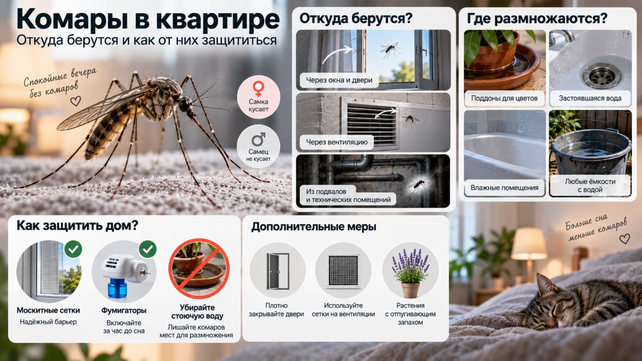 Комары: откуда берутся